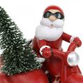 Floristik24 Deko-Figur Weihnachtsmann auf Motorrad mit Tanne 19,5×13×16cm