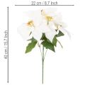 Kunstblume Weihnachtsstern weiß Große Blüte Dekopflanze 40cm | Floristik24.de