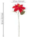 Kunstblume Weihnachtsstern Rot Einzelstiel Dekoration 82cm | Floristik24.de