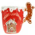 Floristik24 Weihnachtstasse Tasse Merry Christmas Rot Keramik H10,5cm