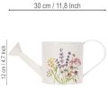 Weiße Metall Gießkanne mit Blumenmotiv 13,5cm Deko Pflanzkanne | Floristik24.de
