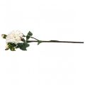 Weiße Rosen Kunstblumen Rose groß mit drei Knospen 57cm