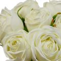 Floristik24 Weiße Rosen Seidenblumen Kunstrosen im Bund H28cm 7St
