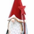 Floristik24 Weihnachts-Wichtel mit Stern 18cm Rot, Grau Metall 2St