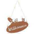 Floristik24 „Willkommen“ Schild Rost Deko Schild zum Hängen Metall 28,5x15cm 3St