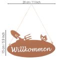 „Willkommen“ Schild Rost Deko Schild zum Hängen Metall 28,5x15cm 3St | Floristik24.de