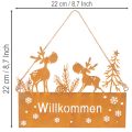 Willkommensschild Edelrost Rentier Winterdeko L22cm 2St | Floristik24.de