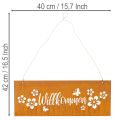 Willkommensschild Metallschild Edelrost Blumen 40x15cm | Floristik24.de