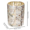 Windlicht Winterwald Glas mit Zweigdesign Innenseite Gold 12cm | Floristik24.de