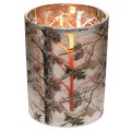 Windlicht Winterwald Glas mit