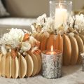 Windlicht Winterwald Glas mit Zweigdesign Innenseite Gold 12cm | Floristik24.de