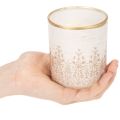 Windlicht Glas Teelichthalter Blumenmuster Ø8cm H9cm 2St | Floristik24.de