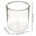 Glas Windlicht rund klares Glas vielseitig einsetzbar 12cm 2St | Floristik24.de