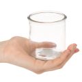 Glaswindlicht rund klares Glas Teelichthalter 8cm 3St | Floristik24.de