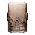 Floristik24 Windlicht Glas Häuser für Tischdekoration 23cm