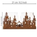 Windlicht Metall Glaseinsatz Edelrost Deko Kerzen 21,5cm | Floristik24.de
