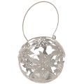 Floristik24 Windlicht Metall Hängedeko Deko Laterne Grau Ø14cm H13cm