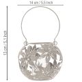 Windlicht Metall Hängedeko Deko Laterne Grau Ø14cm H13cm | Floristik24.de