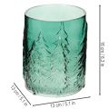 Windlicht Glas mit Tannen im Relief Weihnachtsdeko 16cm | Floristik24.de