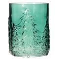 Windlicht Glas mit Tannen im