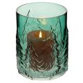 Windlicht Glas mit Tannen im