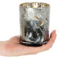 Kerzenglas Vögel Winter Design Windlicht glänzend 12cm | Floristik24.de