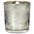 Windlicht Glas mit Vogel und