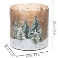 Windlicht Glas mit Winterwald im Schnee Weihnachtsdeko 20cm | Floristik24.de