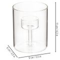 Glas Windlicht mit erhöhtem Teelichthalter 11cm | Floristik24.de