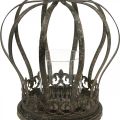 Krone als Windlicht, Kerzendeko, Metallkrone Antik-Optik H28cm Ø21cm | Floristik24.de