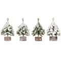 Winterdeko Tannenbaum in Grün Weiß Ø7cm H14cm 4St | Floristik24.de