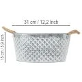 Zinkschale groß oval 31cm x 20cm H15cm | Floristik24.de