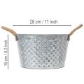 Zinkschale rund mit Seilgriffen Ø28cm H16cm | Floristik24.de
