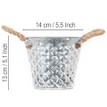 Zinktopf mit Seilgriffen Ø14,5cm H13cm | Floristik24.de