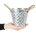 Zinktopf mit Seilgriffen Ø14,5cm H13cm | Floristik24.de