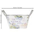 Blumenschale mit Griffen Hortensien Metall 26×13×14,5cm | Floristik24.de
