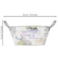 Blumenschale mit Griffen oval Metall Hortensien 32×15×15cm | Floristik24.de