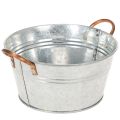 Floristik24 Blumenschale rund mit Griffen Metall Schale Ø17,5cm H9cm
