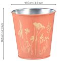 Blumentopf mit Blumen Dekor Apricot Gelb Ø10,5cm H10,5cm | Floristik24.de