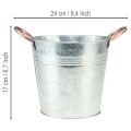 Blumentopf mit Griffen Metall Deko Eimer Ø16cm H15cm | Floristik24.de