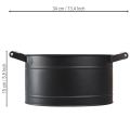 Blumentopf Metall Oval Griff Schwarz Natur 34x19,5x15cm | Floristik24.de