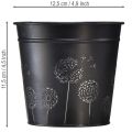 Blumentopf Schwarz Silber Übertopf Metall Ø12,5cm H11,5cm | Floristik24.de