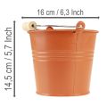 Deko Eimer Metall Übertopf Orangebraun Ø16cm H14,5cm 1,6L | Floristik24.de