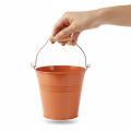 Deko Eimer Metall Übertopf Orangebraun Ø22cm H21,5cm 6L | Floristik24.de