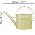 Deko Gießkanne Metall Grüngelb Klein 28x13x17cm 1,25l Vintage-Look Balkondeko | Floristik24.de