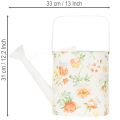 Vintage Deko Gießkanne Metall mit Rosenmotiv, Sommer Garten Dekoration, Nostalgische Pflanzkanne, H31,5 cm | Floristik24.de