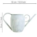 Deko Gießkanne Vintage Metall Weiß Blau 32x11x18cm Dekoaccessoire | Floristik24.de