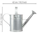 Deko Gießkanne Retro Design Metall Silber 42x15,5x27cm Vintage Balkondeko Blumentopf | Floristik24.de