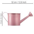 Deko Gießkanne Rosa Metall Übertopf Ø13,5cm H12,5cm | Floristik24.de