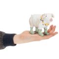 Deko-Schwein mit Gummistiefeln – Lustige Bauernhof-Figur mit Blumenkranz 15,5cm | Floristik24.de
